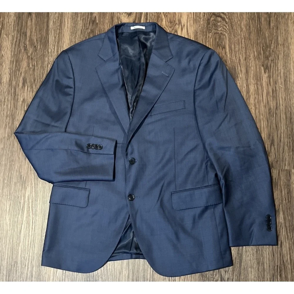 Peter Millar Mens Blazer Wool Color Blue Size 42S